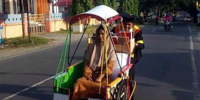Masya Allah, Pengayuh Becak Ini Akhirnya Jadi Sarjana