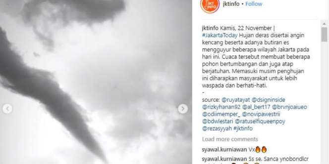 Fenomena Angin Berputar Mirip Efek Pahlawan Super di Langit Jakarta
