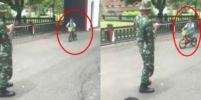 Aksi Bocah TK di Depan Anggota TNI Ini Bikin Ngakak...