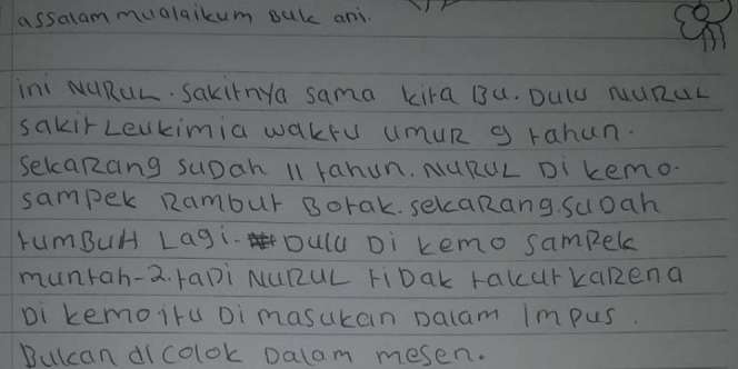 Bikin Haru, Bocah Penderita Kanker Tulis Surat untuk Ani Yudhoyono