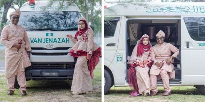 Cerita di Balik Foto Pernikahan di Mobil Jenazah