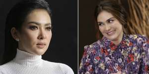 Adu Gaya Syahrini dan Luna Maya Kenakan Busana Serupa