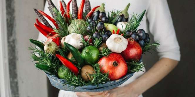 Cantiknya Buket Sayur dan Buah, Bisa Dimakan!