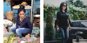 Viral Tukang Sayur Mirip Syahrini, Cantik Mana?