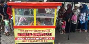 Warung Nasi Shodaqoh Bripka Fauzi Gratiskan 2000 Porsi