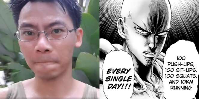 Si Pria Tiru Workout Superhero Anime Saitama, Hasilnya Mengejutkan!