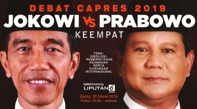 Live Sreaming Debat Keempat Pilpres 2019 Jokowi Vs Prabowo
