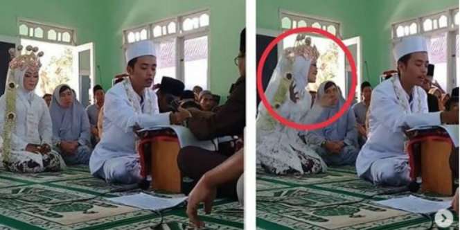 Ekspresi Kegirangan Mempelai Wanita Saat Dinyatakan Sah