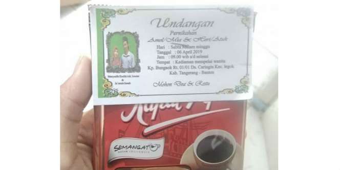 Viral Undangan Nikah Murah di Bungkus Kopi Kemasan, Uangnya Tak Mubazir