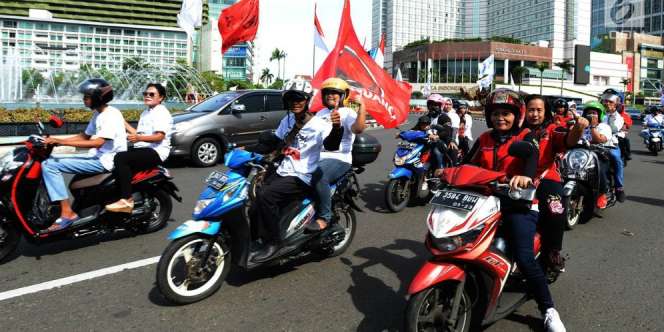 Bundaran HI Penuh dengan Peserta Konser Putih Bersatu Jokowi-Amin