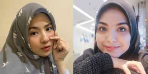 Gaya Kompak Vebby Palwinta dan Natasha Rizky Berhijab Motif