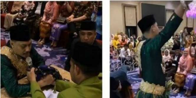 Ngakak, Mempelai Pria Selebrasi 'Jumpa Fans' Usai Ijab Kabul