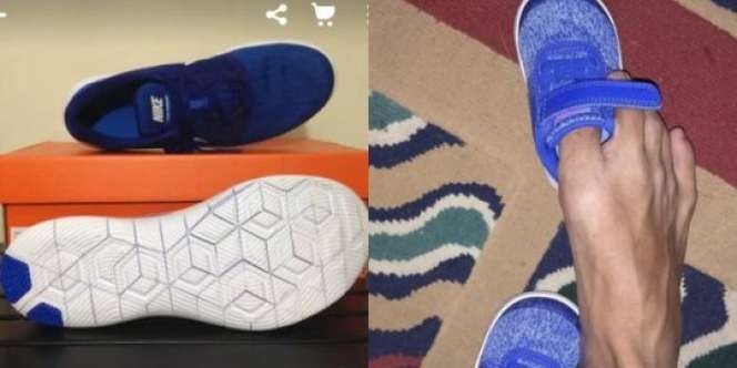 Seller Kurang Fokus, Kirim Sepatu Ukuran 43 yang Diterima Cuma Muat Jempol Kaki