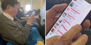 Foto Pria di Pesawat Pakai Huawei P30 Pro, Wow! Chat Sosmednya Terlihat Jelas