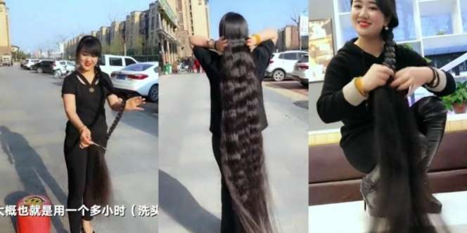 15 Tahun Tak Dipotong, Rambut Wanita Ini Lebih Panjang dari Tinggi Badannya