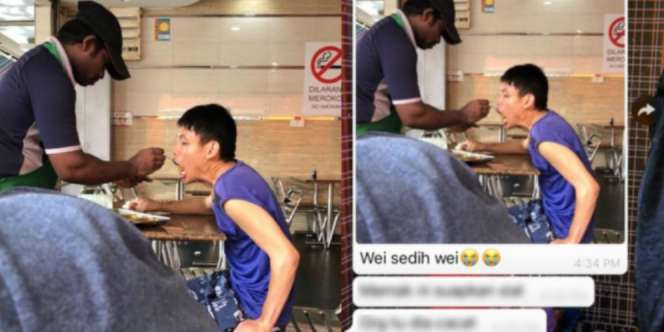 Suapi Difabel, Pekerja Restoran Ini Panen Pujian