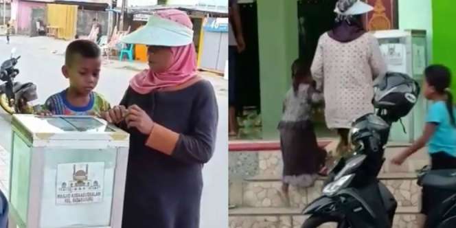Momen Pemulung Tertangkap Kamera Bersedekah di Mesjid