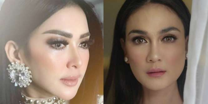 Adu Gaya Luna Maya dan Syahrini Tanpa Makeup, Cantik Siapa?