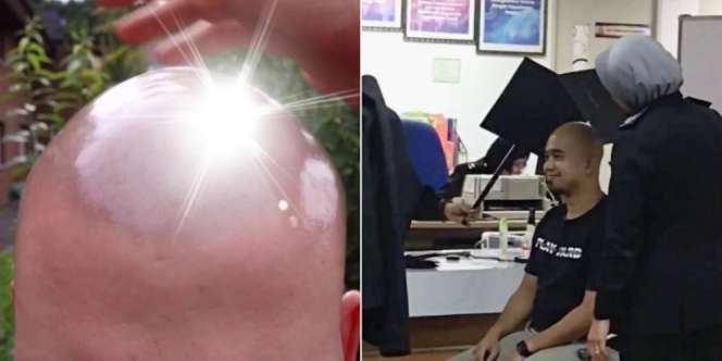 Silau...Pria Botak Licin Ini Kesulitan Foto Paspor Karena Terlalu Mengkilap