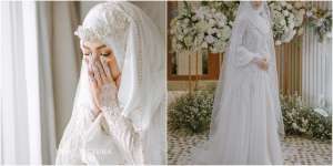 Intip Inspirasi Gaun Pengantin Syar'i Artis 