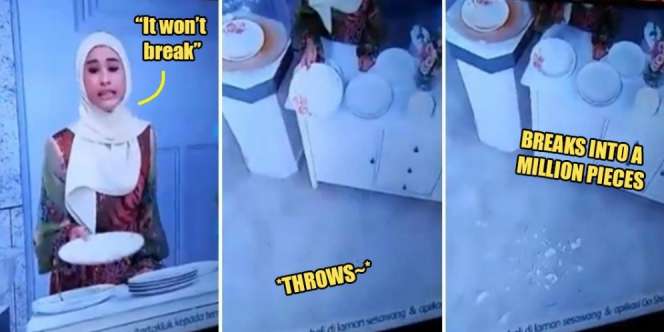Ouch! Presenter Home Shooping Buat Barang yang Dipromosikan Hancur Saat Live