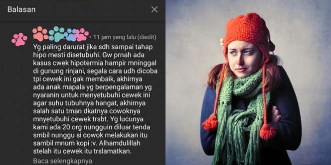 Tindakan Asusila untuk Pendaki Hipotermia, Hoaks!
