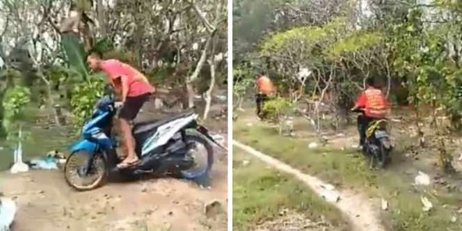 Viral Aksi Remaja Jadikan Kuburan Sebagai Trek Off Road