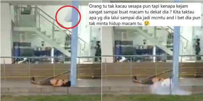Miris! Gelandangan Lagi Tidur, Wajahnya Dijatuhi Plastik Berisi Air