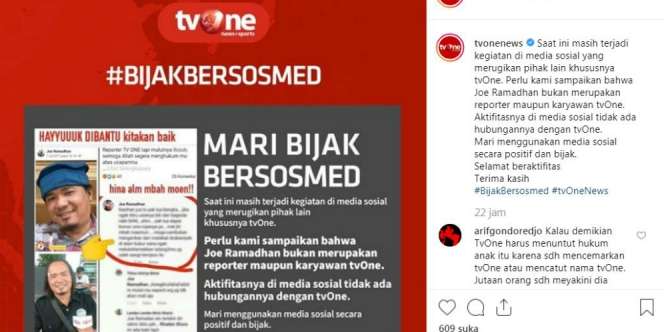 Viral Pria Ngaku Jurnalis Hina Mbah Moen, Ini Pernyataan tvOne
