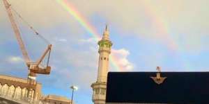 Masya Allah, Pelangi Menghias Langit Mekah Saat Idul Adha