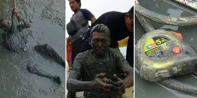 Cari Meteran Jatuh, Cerita di Balik Pria Terjun ke Lumpur Ini Bikin Sedih