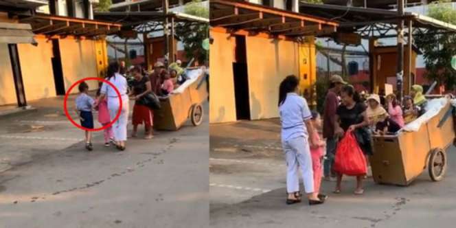 Viral, Aksi Dua Bocah ke Pendorong Gerobak, Ternyata Mereka