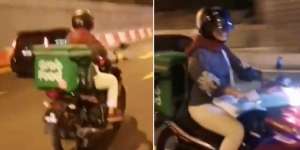 Suami Sibuk Mengawal, Bumil Ini Ngidam Jadi Pengantar Makanan Ojol