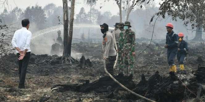 Tinjau Kebakaran Hutan, Sepatu Kotor Jokowi Jadi Bahan Nyinyiran