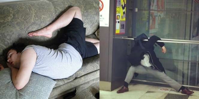 15 Gaya Tidur Paling Absurd, Ngantuk Banget Bosque!