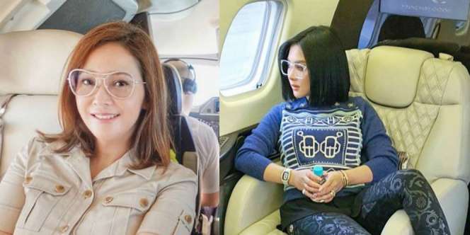 Adu Gaya Maia Estianty dan Syahrini Naik Jet Pribadi