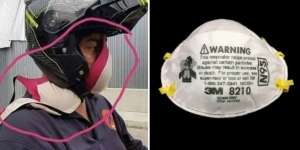 Kehabisan Masker, Pria Ini Punya Cara Kocak Hindari Asap