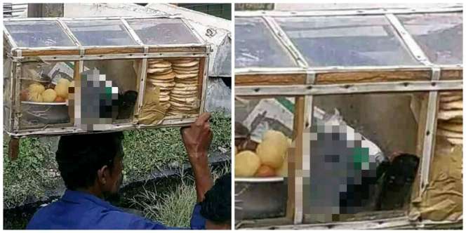 Foto Penjual Gorengan Ini Bikin Salfok, Lihat Smartphonenya...