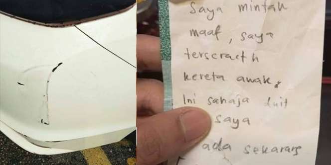 Bumper Mobil Baret, Pemilik Batal Marah Saat Baca Surat di Wiper Mobil