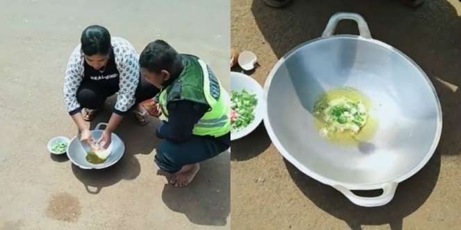 Indonesia Panas Banget, Emak-Emak Goreng Telur di Jalan Sampai Matang