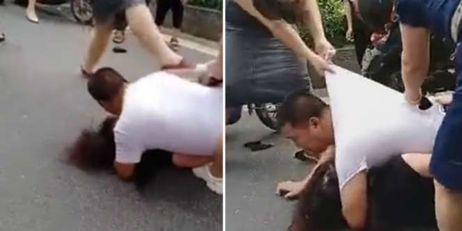 Viral! Aksi Suami Lindungi Pelakor dari Amukan Istri 