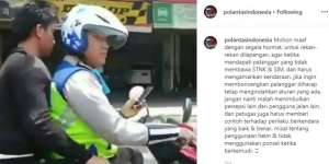 Viral, Polisi Ditegur karena Main HP Sambil Setir Motor