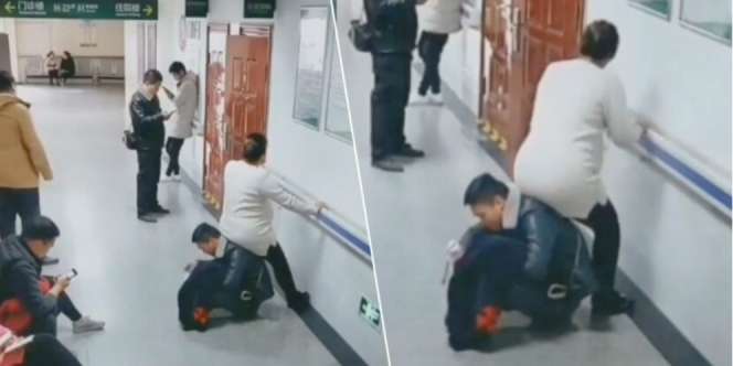 Suami Rela Jadi 'Kursi Hidup' Demi Istrinya yang Hamil Besar