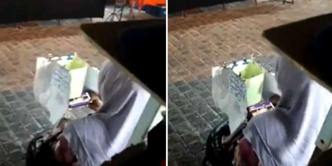 Video Pengemis Wanita Meminta Sedekah Sambil Bermain Smartphone