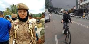 Heboh Pol PP Cantik Rela Kotor Bersihkan Banjir, Bikin Warganet Salah Fokus
