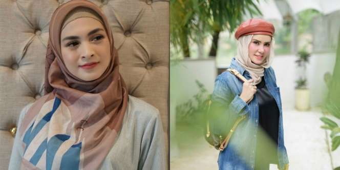 Adu Cantik Donita dan Angel Lelga Berbusana Hijab Pesta