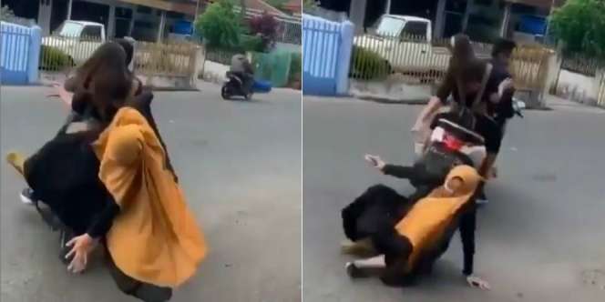 Berboncengan Tiga, Wanita Ini Terpental dan Jatuh di Aspal