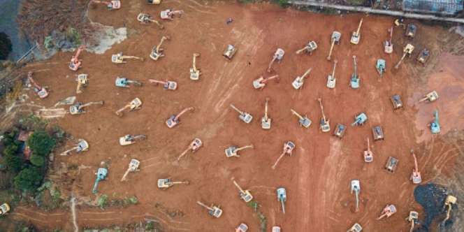 Wabah Virus Corona, China Bangun Rumah Sakit 1.000 Ranjang Hanya Dalam 10 Hari