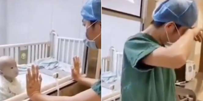Ayah Menangis Lihat Anak Terjangkit Virus Corona Minta Peluk dari Ruang Isolasi