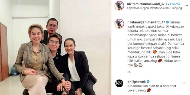 Ucap Terima Kasih ke Jaksa, Nikita Mirzani Bebas